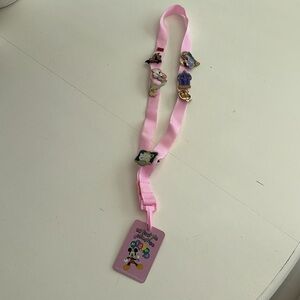 Pink My First Pin Collection Mickey Mouse Disney Princess lanyard w/9 pins!
